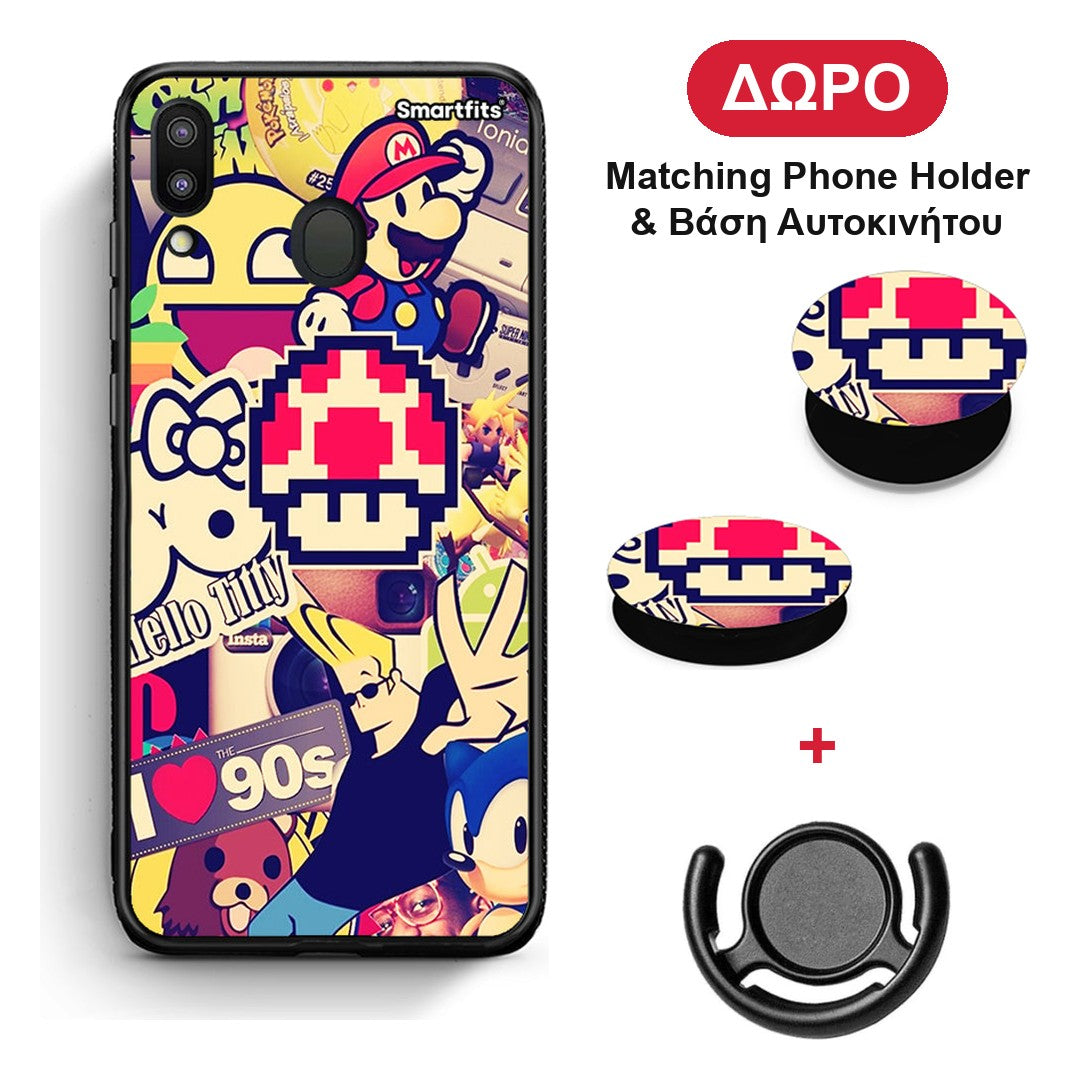 Love The 90s - Samsung Galaxy M20 θήκη + Δώρο Phone Holder & Βάση Αυτοκινήτου
