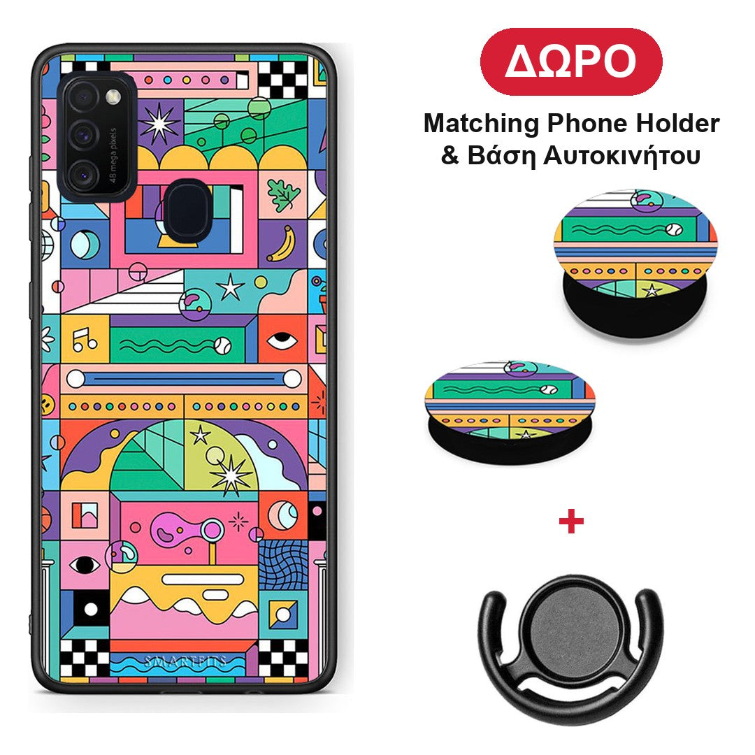 Bubbles Soap - Samsung Galaxy M21 / M30s θήκη + Δώρο Phone Holder & Βάση Αυτοκινήτου