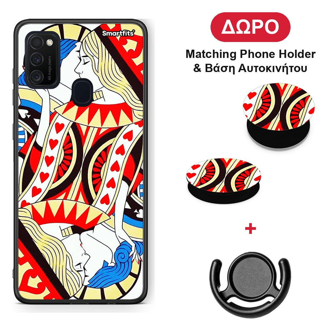 Card Love - Samsung Galaxy M21 / M30s θήκη + Δώρο Phone Holder & Βάση Αυτοκινήτου