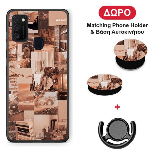 Collage You Can - Samsung Galaxy M21 / M30s θήκη + Δώρο Phone Holder & Βάση Αυτοκινήτου