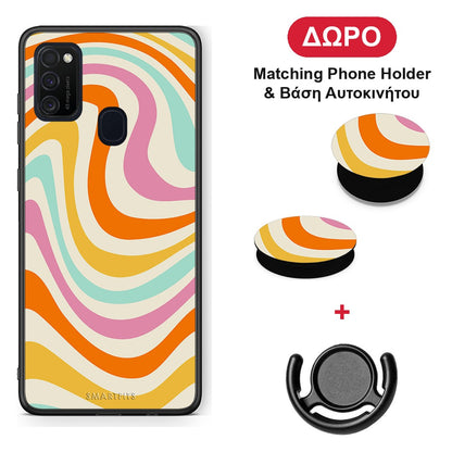 Colourful Waves - Samsung Galaxy M21 / M30s θήκη + Δώρο Phone Holder & Βάση Αυτοκινήτου