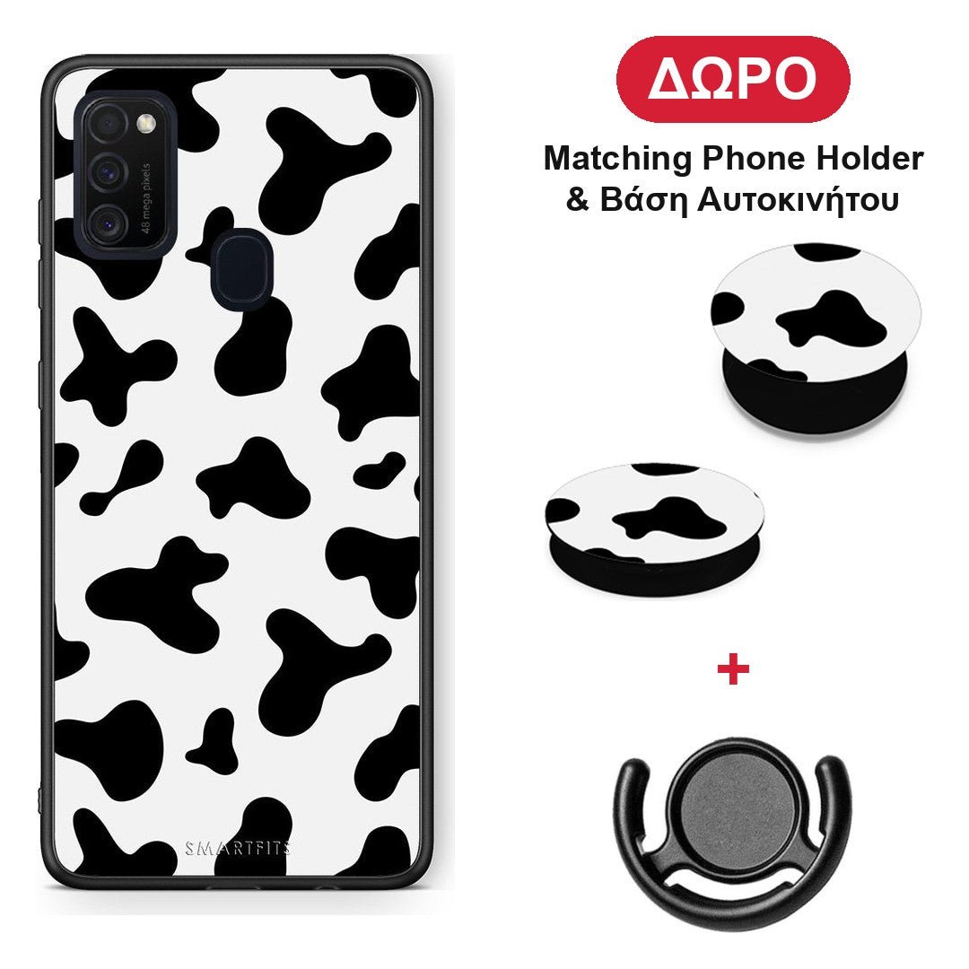 Cow Print - Samsung Galaxy M21 / M30s θήκη + Δώρο Phone Holder & Βάση Αυτοκινήτου