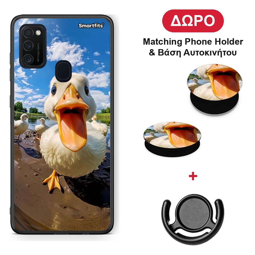 Duck Face - Samsung Galaxy M21 / M30s θήκη + Δώρο Phone Holder & Βάση Αυτοκινήτου