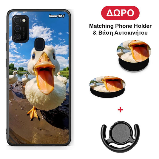 Duck Face - Samsung Galaxy M21 / M30s θήκη + Δώρο Phone Holder & Βάση Αυτοκινήτου