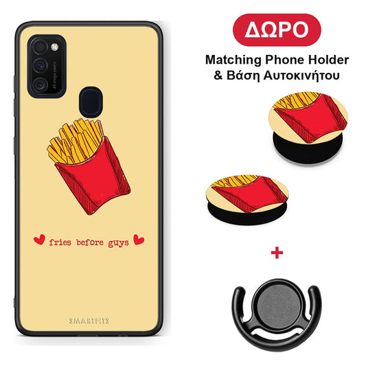 Fries Before Guys - Samsung Galaxy M21 / M30s θήκη + Δώρο Phone Holder & Βάση Αυτοκινήτου