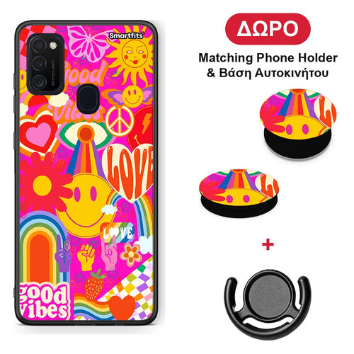 Hippie Love - Samsung Galaxy M21 / M30s θήκη + Δώρο Phone Holder & Βάση Αυτοκινήτου