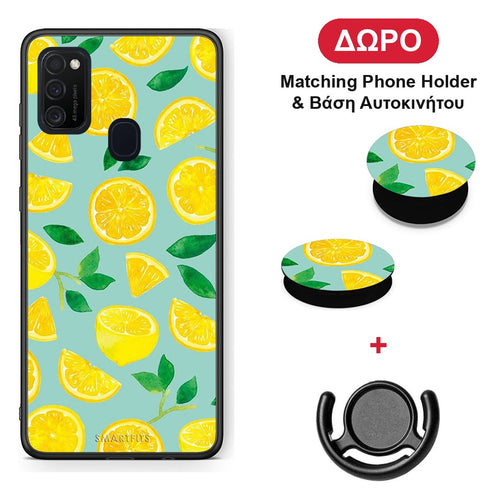 Lemons - Samsung Galaxy M21 / M30s θήκη + Δώρο Phone Holder & Βάση Αυτοκινήτου