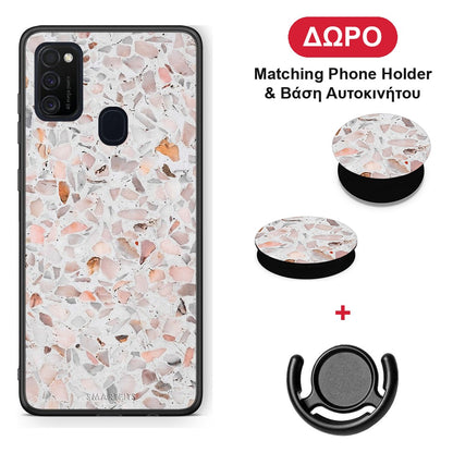 Marble Terrazzo - Samsung Galaxy M21 / M30s θήκη + Δώρο Phone Holder & Βάση Αυτοκινήτου