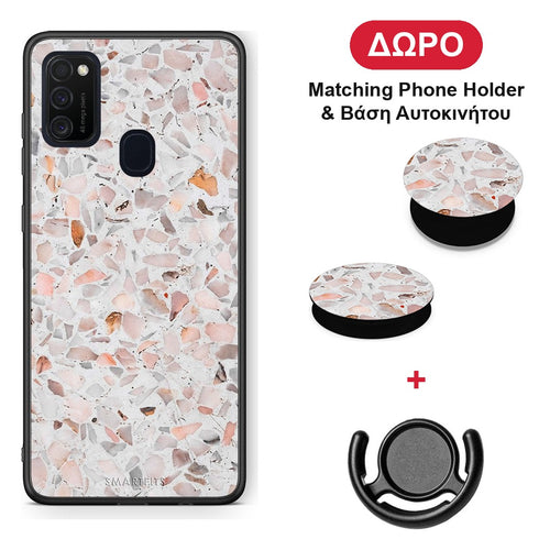 Marble Terrazzo - Samsung Galaxy M21 / M30s θήκη + Δώρο Phone Holder & Βάση Αυτοκινήτου