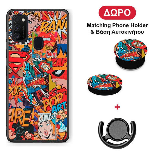 PopArt OMG - Samsung Galaxy M21 / M30s θήκη + Δώρο Phone Holder & Βάση Αυτοκινήτου
