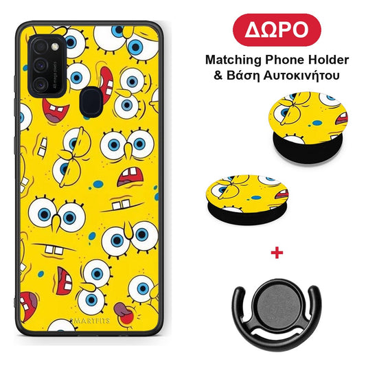 PopArt Sponge - Samsung Galaxy M21 / M30s θήκη + Δώρο Phone Holder & Βάση Αυτοκινήτου