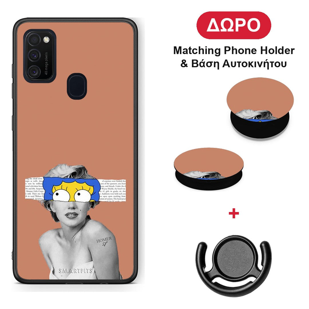 Sim Merilyn - Samsung Galaxy M21 / M30s θήκη + Δώρο Phone Holder & Βάση Αυτοκινήτου