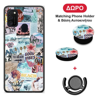 Summer Vibes - Samsung Galaxy M21 / M30s θήκη + Δώρο Phone Holder & Βάση Αυτοκινήτου