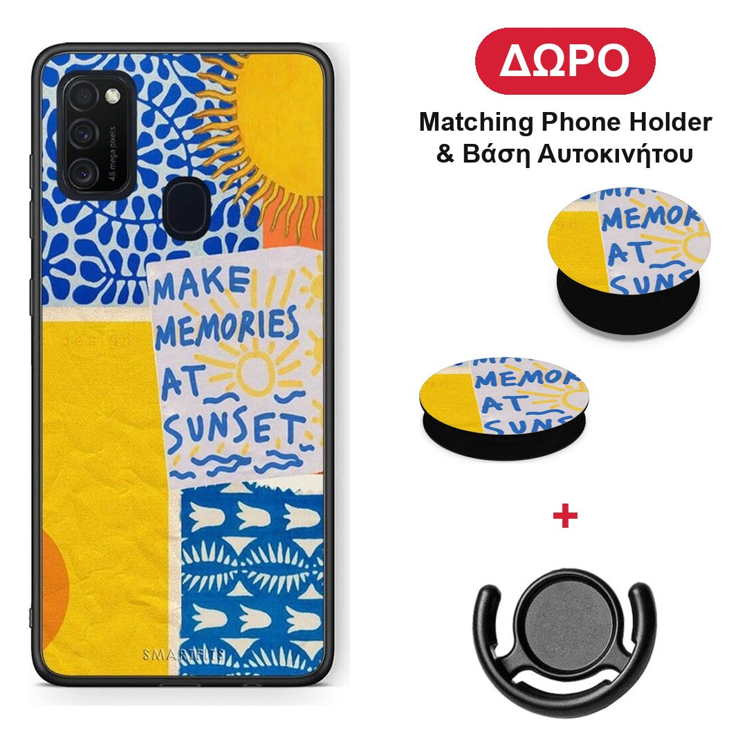 Sunset Memories - Samsung Galaxy M21 / M30s θήκη + Δώρο Phone Holder & Βάση Αυτοκινήτου
