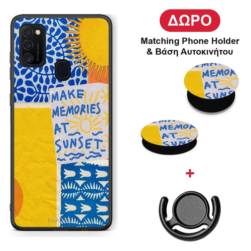 Sunset Memories - Samsung Galaxy M21 / M30s θήκη + Δώρο Phone Holder & Βάση Αυτοκινήτου