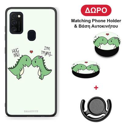 Valentine Rex - Samsung Galaxy M21 / M30s θήκη + Δώρο Phone Holder & Βάση Αυτοκινήτου