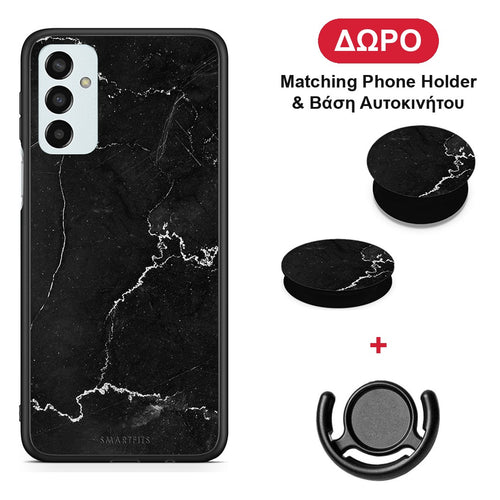 Marble Black - Samsung Galaxy M23 / F23 θήκη + Δώρο Phone Holder & Βάση Αυτοκινήτου