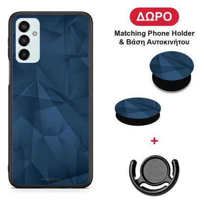 Geometric Blue Abstract - Samsung Galaxy M23 / F23 θήκη + Δώρο Phone Holder & Βάση Αυτοκινήτου