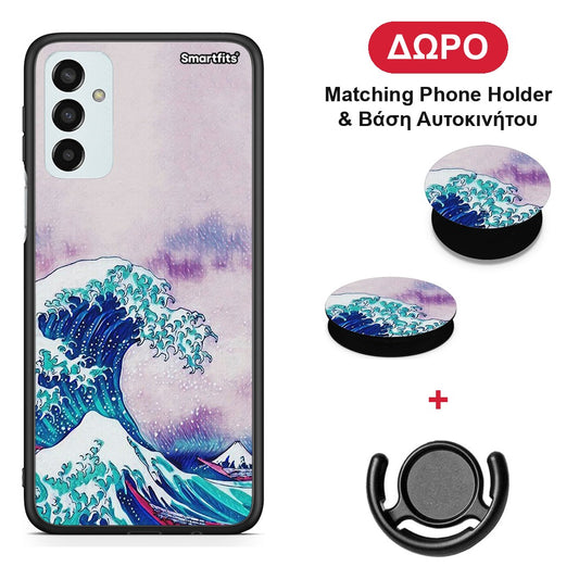 Blue Waves - Samsung Galaxy M23 / F23 θήκη + Δώρο Phone Holder & Βάση Αυτοκινήτου