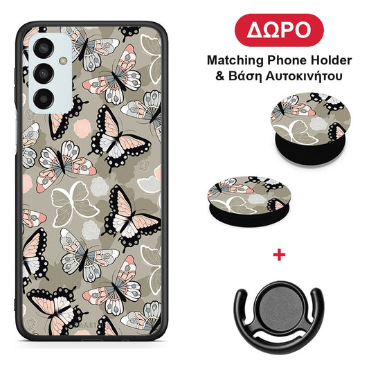 Boho Butterflies - Samsung Galaxy M23 / F23 θήκη + Δώρο Phone Holder & Βάση Αυτοκινήτου