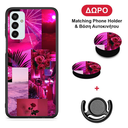 Collage Red Roses - Samsung Galaxy M23 / F23 θήκη + Δώρο Phone Holder & Βάση Αυτοκινήτου