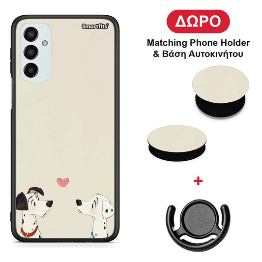 Dalmatians Love - Samsung Galaxy M23 / F23 θήκη + Δώρο Phone Holder & Βάση Αυτοκινήτου