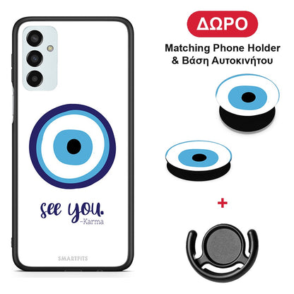 Karma Says - Samsung Galaxy M23 / F23 θήκη + Δώρο Phone Holder & Βάση Αυτοκινήτου