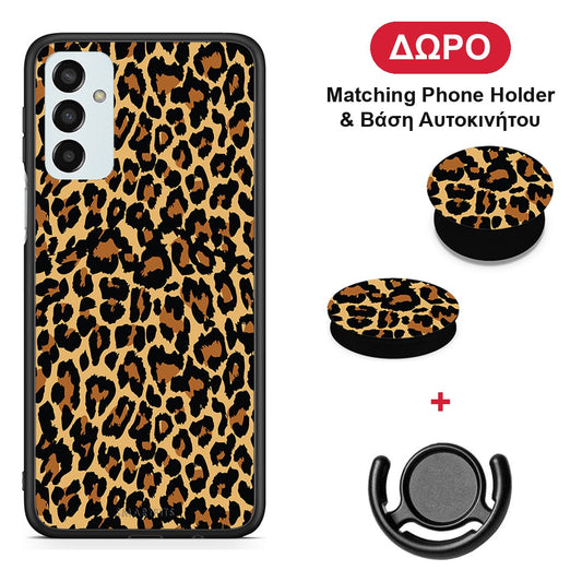 Animal Leopard - Samsung Galaxy M23 / F23 θήκη + Δώρο Phone Holder & Βάση Αυτοκινήτου