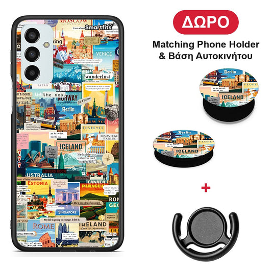 Live To Travel - Samsung Galaxy M23 / F23 θήκη + Δώρο Phone Holder & Βάση Αυτοκινήτου