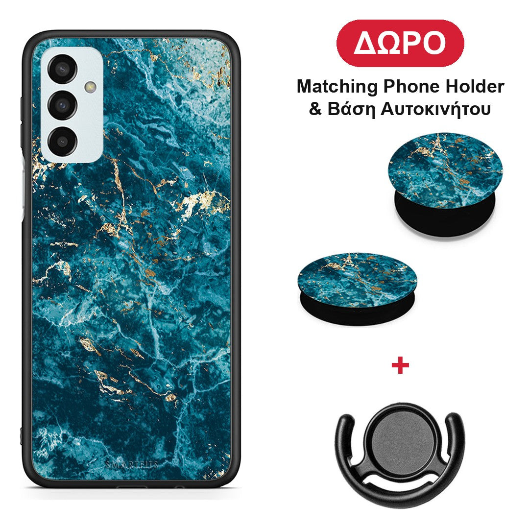 Marble Blue - Samsung Galaxy M23 / F23 θήκη + Δώρο Phone Holder & Βάση Αυτοκινήτου