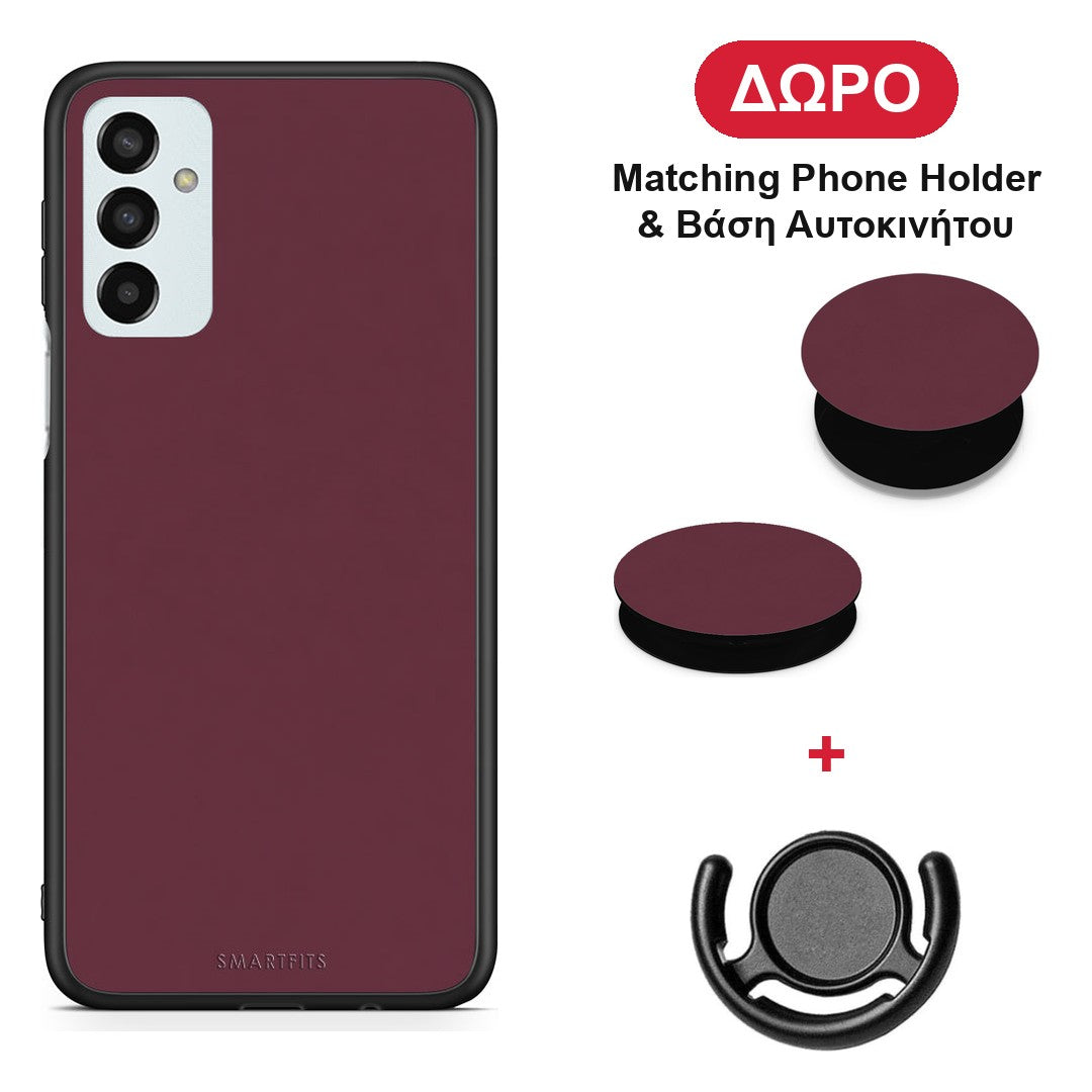 Muted Burgundy - Samsung Galaxy M23 / F23 θήκη + Δώρο Phone Holder & Βάση Αυτοκινήτου