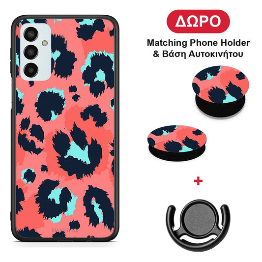 Animal Pink Leopard - Samsung Galaxy M23 / F23 θήκη + Δώρο Phone Holder & Βάση Αυτοκινήτου