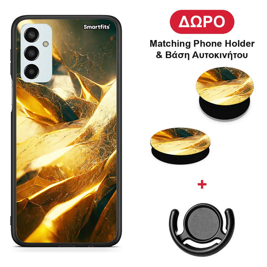 Real Gold - Samsung Galaxy M23 / F23 θήκη + Δώρο Phone Holder & Βάση Αυτοκινήτου