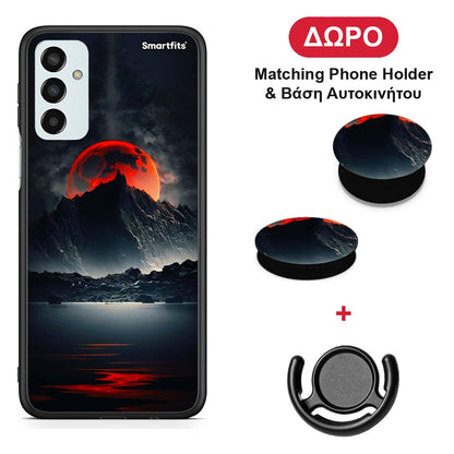 Red Full Moon - Samsung Galaxy M23 / F23 θήκη + Δώρο Phone Holder & Βάση Αυτοκινήτου