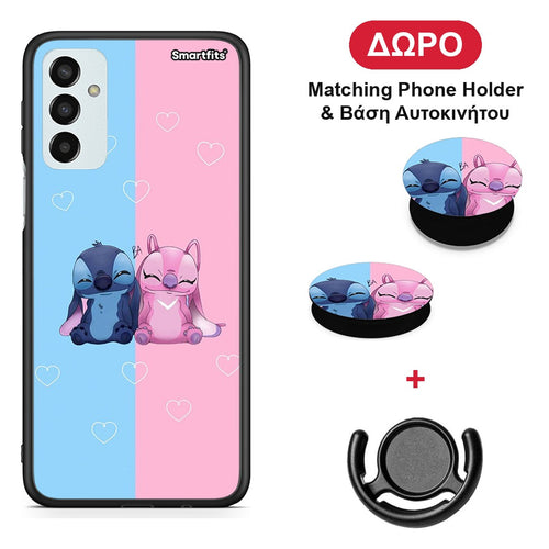 Stitch And Angel - Samsung Galaxy M23 / F23 θήκη + Δώρο Phone Holder & Βάση Αυτοκινήτου