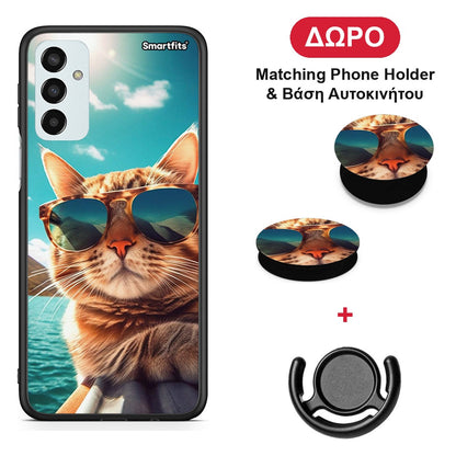 Summer Cat - Samsung Galaxy M23 / F23 θήκη + Δώρο Phone Holder & Βάση Αυτοκινήτου
