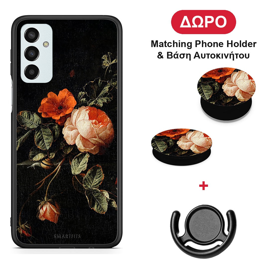 Vintage Roses - Samsung Galaxy M23 / F23 θήκη + Δώρο Phone Holder & Βάση Αυτοκινήτου