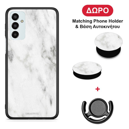 Marble White - Samsung Galaxy M23 / F23 θήκη + Δώρο Phone Holder & Βάση Αυτοκινήτου