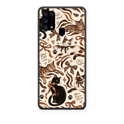 Θήκη Samsung Galaxy M31 Wild Cats and Animal Print Collage από τη Smartfits με σχέδιο στο πίσω μέρος και μαύρο περίβλημα | Samsung Galaxy M31 Wild Cats and Animal Print Collage case with colorful back and black bezels