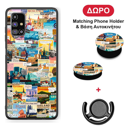 Live To Travel - Samsung Galaxy M31s θήκη + Δώρο Phone Holder & Βάση Αυτοκινήτου