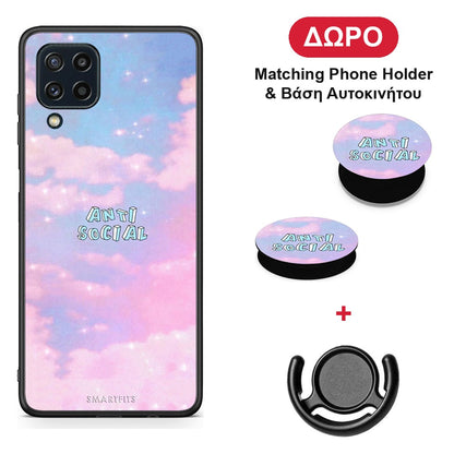 Anti Social - Samsung Galaxy M32 4G / M22 θήκη + Δώρο Phone Holder & Βάση Αυτοκινήτου