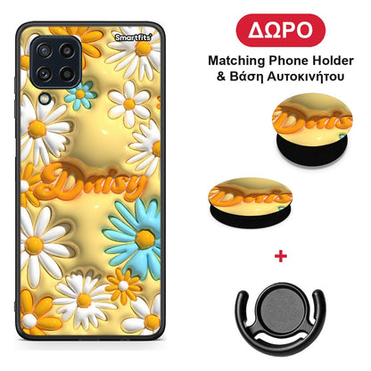 Bubble Daisies - Samsung Galaxy M32 4G / M22 θήκη + Δώρο Phone Holder & Βάση Αυτοκινήτου