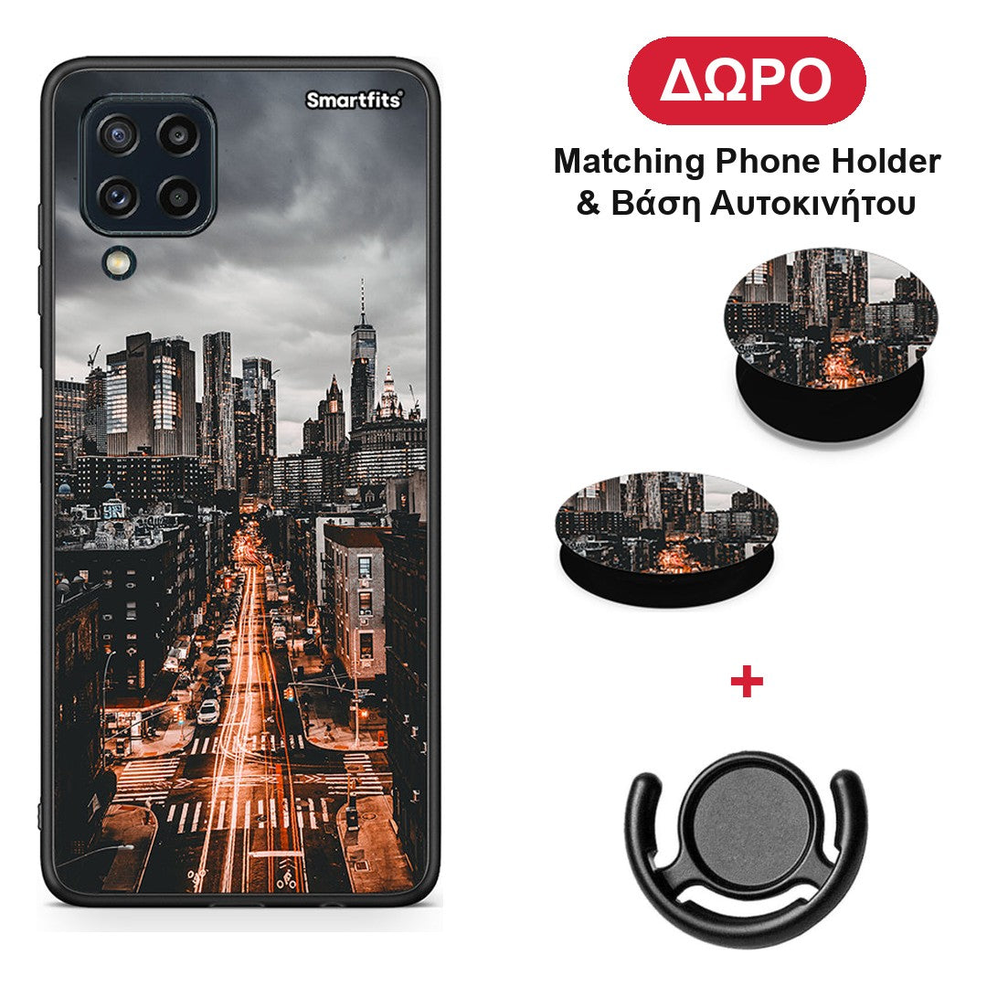 City Lights - Samsung Galaxy M32 4G / M22 θήκη + Δώρο Phone Holder & Βάση Αυτοκινήτου