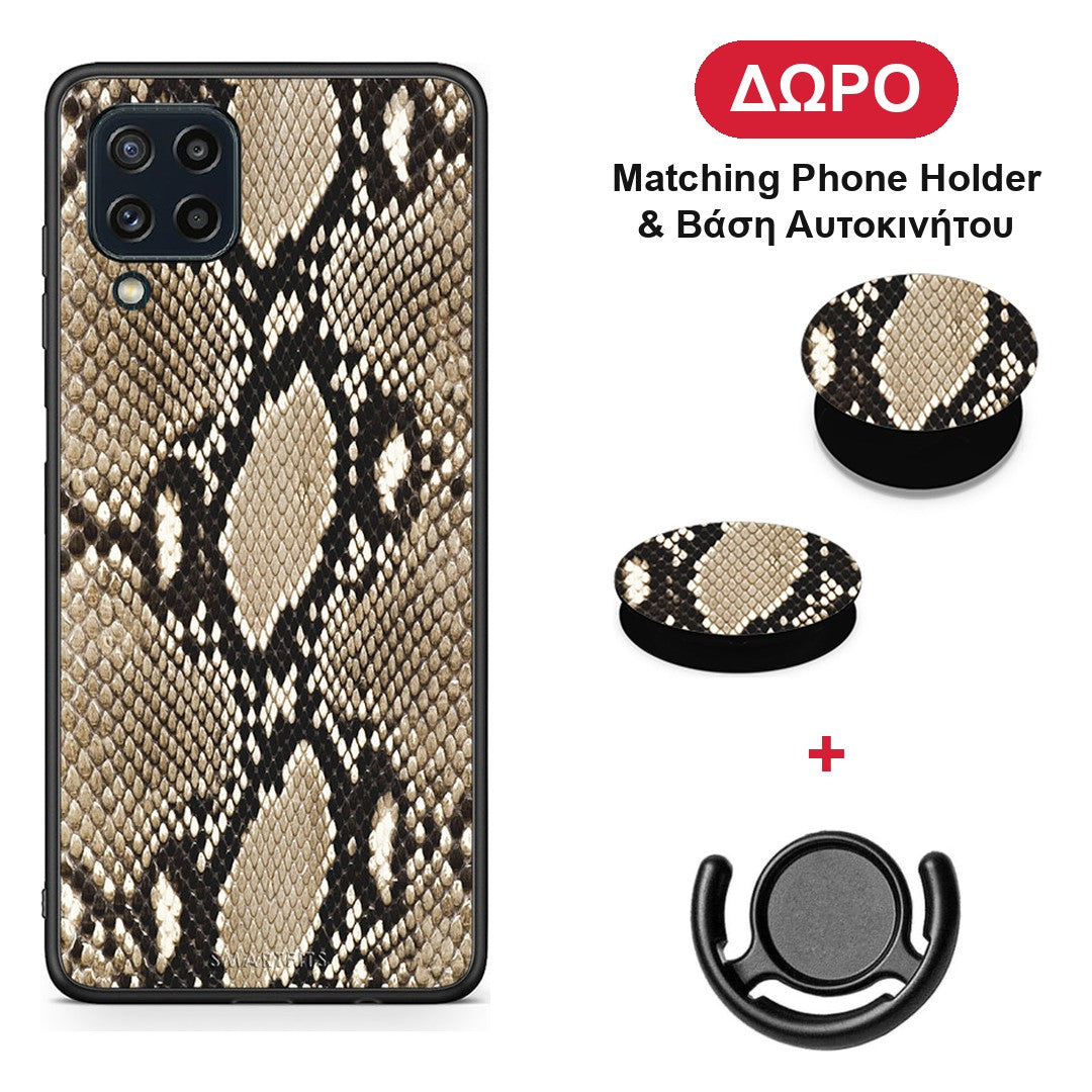 Animal Fashion Snake - Samsung Galaxy M32 4G / M22 θήκη + Δώρο Phone Holder & Βάση Αυτοκινήτου