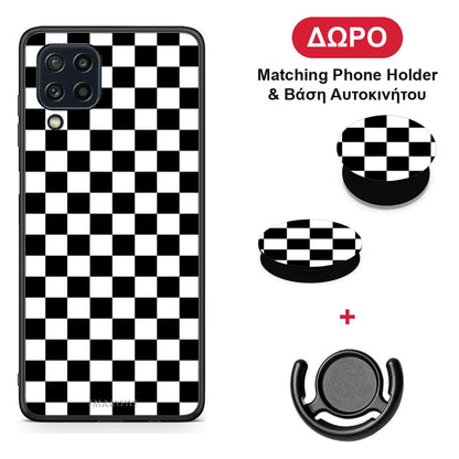 Geometric Squares - Samsung Galaxy M32 4G / M22 θήκη + Δώρο Phone Holder & Βάση Αυτοκινήτου