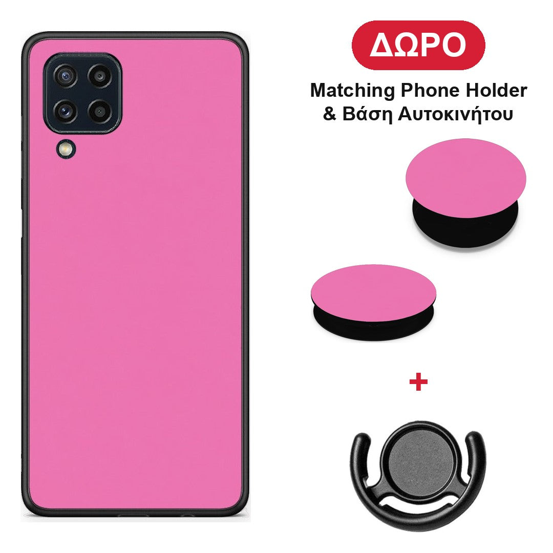 Rose Pink - Samsung Galaxy M32 4G / M22 θήκη + Δώρο Phone Holder & Βάση Αυτοκινήτου