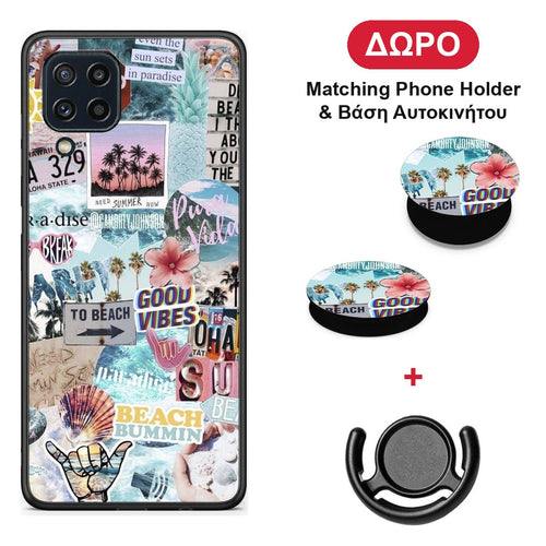 Summer Vibes - Samsung Galaxy M32 4G / M22 θήκη + Δώρο Phone Holder & Βάση Αυτοκινήτου