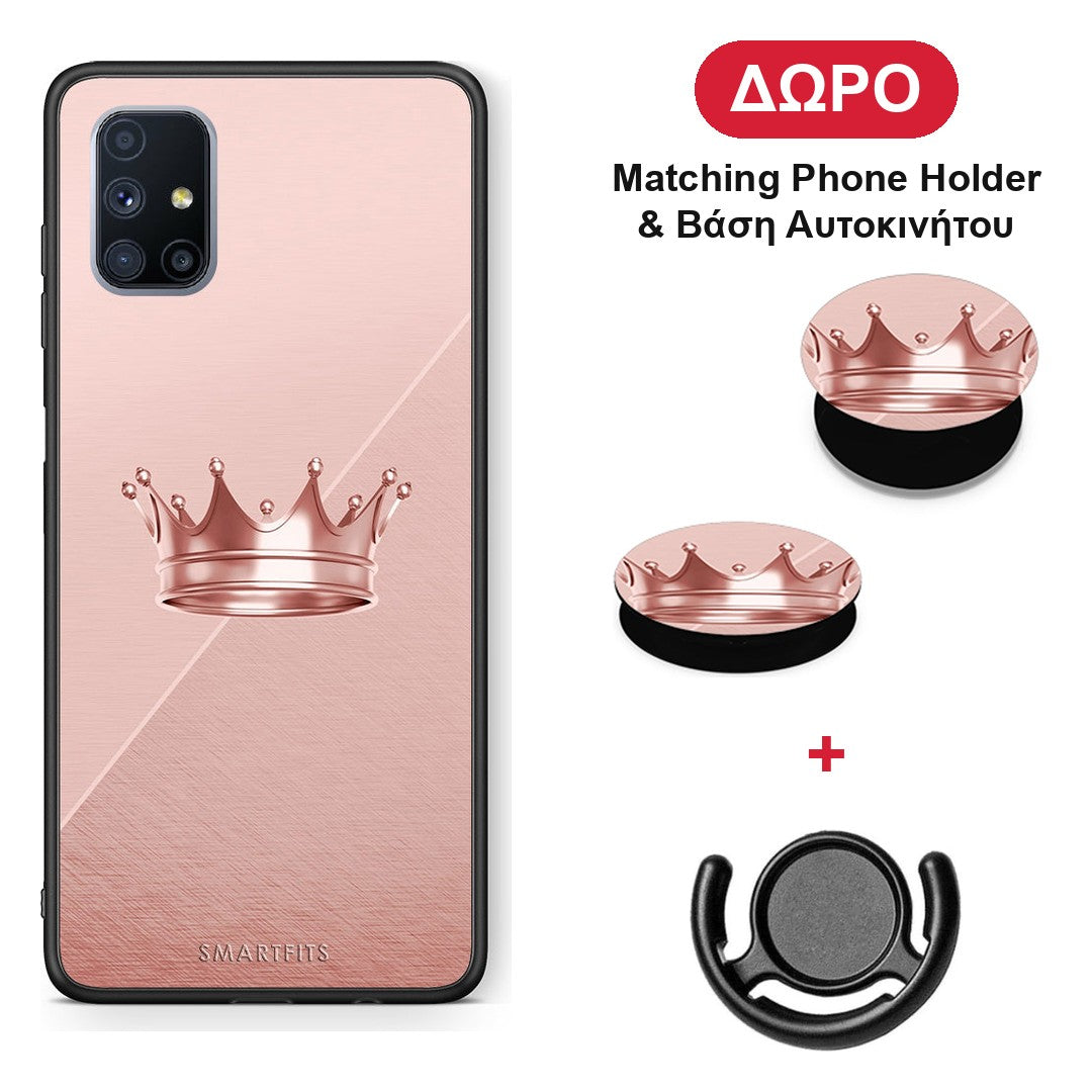 Minimal Crown - Samsung Galaxy M51 θήκη + Δώρο Phone Holder & Βάση Αυτοκινήτου