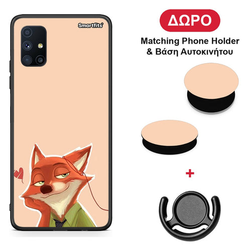Nick Wilde And Judy Hopps Love 1 - Samsung Galaxy M51 θήκη + Δώρο Phone Holder & Βάση Αυτοκινήτου
