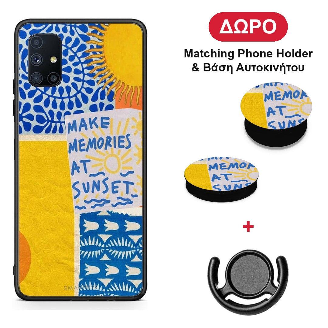 Sunset Memories - Samsung Galaxy M51 θήκη + Δώρο Phone Holder & Βάση Αυτοκινήτου